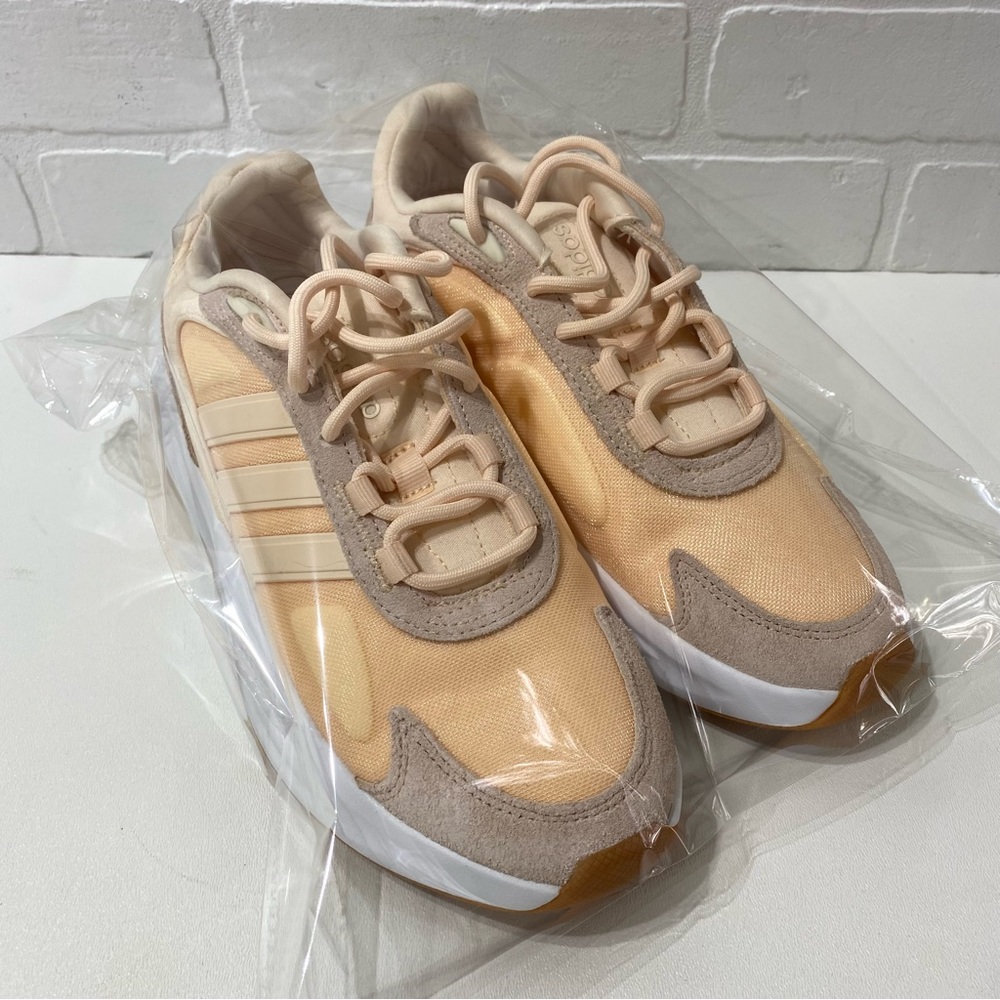 NEW Adidas Ozelle Cloudfoam Women's Orange Tan Shoes Sneakers GX4693 Size 7.5 - Picture 7 of 8